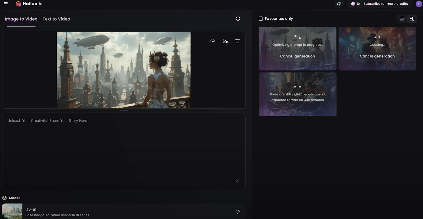 Hailuo AI Interface