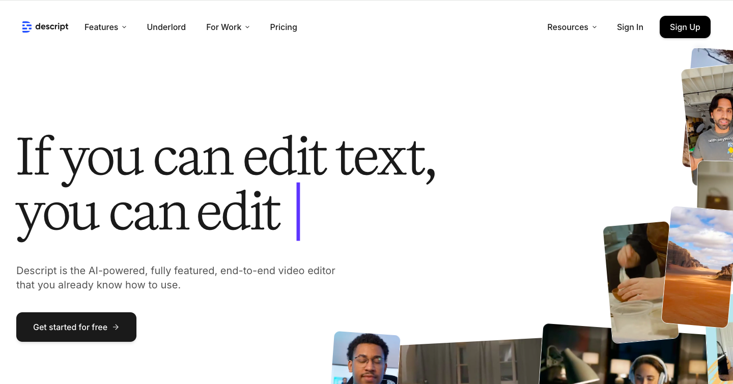 Descript Interface