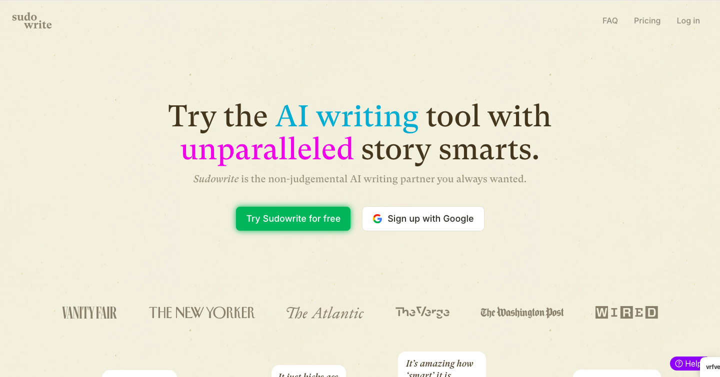 Sudowrite Interface